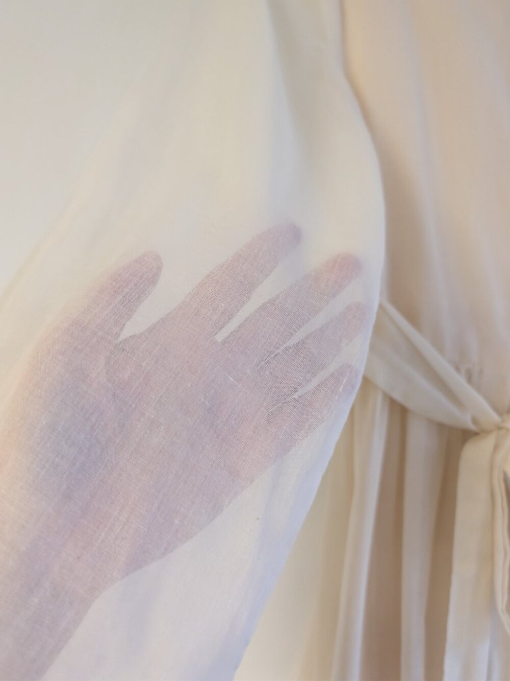 1970s Vintage Maxi Dress with lace rainbow floral details - Picture 7 of 12
